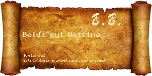 Belágyi Bettina névjegykártya